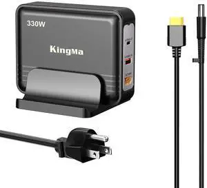 KingMa HP GaN Laptop Charger for HP EliteBook 8740w/8560w, 3-Port Portable Charger Fast USB Charging Station for Multiple Devices for Gaming and Engineering Laptops