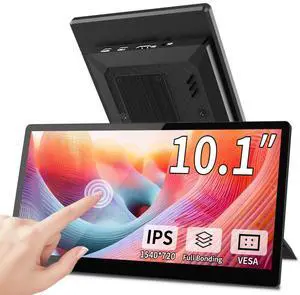 Magedok 10.1 Inch Touchscreen Mini Monitor, IPS 1540×720 USB-C HDMI Portable Secondary Display with Stand & Speaker, Stretched Bar Screen for PC Laptop Rasp PI AIDA64 STEM DIY