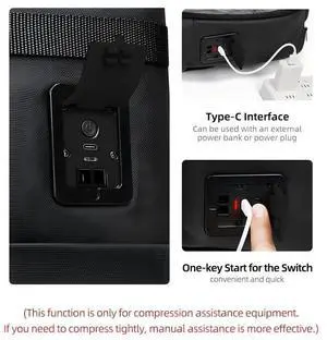 GLOAMFIORD Fiordpack Vacuum Backpack Travel (Built-in Pump, 60L), TSA Lock, Expandable Vacuum Seal Compression Travel Backpack for 17" Laptop, Airline Approved