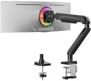 MOUNTUP Heavy Duty Single Monitor Arm for 42 40 39 34 32 27Inch Screens, Monitor Stand for Desk Supports 4.4-33 lbs, Height Adjustable Ultrawide Monitors Mount with C-Clamp & Grommet Base
