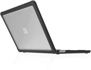 STM Dux Case for Microsoft Surface Laptop 13" (1st Edition)  Rugged Slim Protective Shell with Transparent Back, Non-Slip Feet, Open-Hinge Cooling, TPU Clip-On Design, Full Port Access - Black