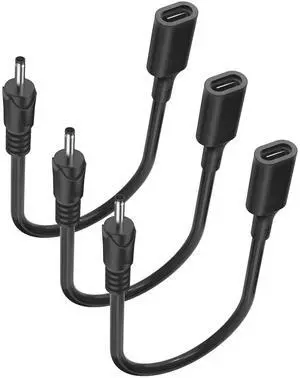 JLY (3 Set 30cm) PD USB-C Male to DC 3.5 x 1.35mm Power Adapter Cable, High-Speed Charging Cord for LED Lighting, Portable Speakers, Mini Monitors  Compact Utility with Universal Compatibility