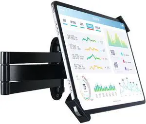 WeSTRUGGLE Tablet Wall Mount Holder with fold,Extend Adjustable Arm Swivel &Lock &Key, Multi Angle,Bracket for Most 11 to 13 Inch,and for 10.5",10.9",11",12.9" iPad& Galaxy tab,and More (Black)