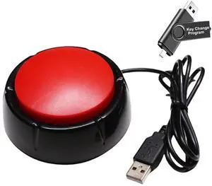 Programming USB Macro Keyboard, One Handed Enter Key Major Policy Decision Button, Default Enter Key, Control Keyboard for Game PC Switch Lottery Answer, USB Flash Drive With Change Program(Red)