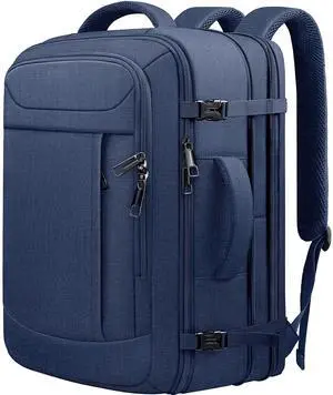 55L Travel Backpack, Extra Large Laptop Backpack, Carry On Backpack, Expandable 50L - 60L Large Luggage TSA Flight Approved Anti-Theft Laptop Bag, 18.4 Inch Business Weekender Bag For Men, Blue
