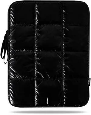 Linpr Puffy Laptop Sleeve 13 Inch Black, Waterproof Carrying Case Bag for Women, Fluffy Computer iPad Pro 12.9 Case, Compatible with MacBook Pro 12, MacBook Air M2 M1, Asus/Dell XPS/Lenovo in Cover