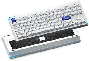 ZMX STARS80 V2 Aluminum CNC Quick Release Keyboard,80% QMK/VIA Programmable Gasket Mount Hot Swap Tri-Mode Wireless BT5.0/2.4GHz/USB-C Mechanical Gaming Keyboard RGB Backlit for PC/Mac Gamer (White)