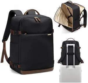 GOLF SUPAGS Travel Backpack for Women & Men, 30L Backpack with 17.3 Inch Laptop Compartment, TSA Approved Large Capacity Daypack for Travel, Business, Hiking (Black)