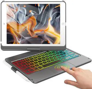 Keyboard Case for 10.2 9th/8th/7th Gen,Touch Keyboard Case for 9th Generation/8th Gen/7th Gen-360° Rotatable Protective Cover- Keyboard 9th/8th/7th Gen with Pencil Holder- 9 Keyboard
