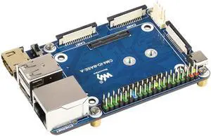 Mini Base Board (A) for Raspberry Pi Compute Module 4 Lite/eMMC Series Module, with Standard CM4 Socket and 40PIN GPIO Header Onboard Multiple Connectors CSI/DSI/FAN/HDMI/USB/RJ45, etc. for Easy Use