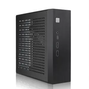 Mini ITX HTPC Case,SFF Small Form Factor Mini-Tower PC Case 0.6mm SPCC Computer Chassis Vented Panels Support Mini-ITX Motherboard(170x170mm) with USB-C Audio for Desktop PC Wall-Mounted