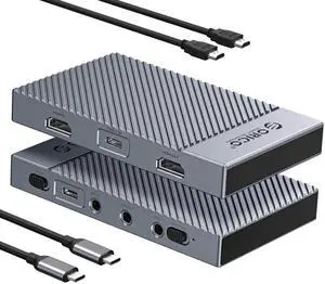 ORICO 4K USB Portable HDMI Capture Card with Dual 4K@60Hz Inputs, Compatible with PS5/Xbox/Switch/OBS and More, for Streaming & Recording Gaming, Works on Laptop, PC, Mac, iPad