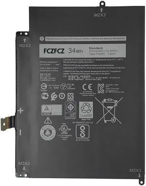 FCZFCZ YX0XH Battery Replacement for Dell Latitude 7285 2-in-1 Series YXOXH WYCVV C668F 0C668F OWYCVV 0WYCVV 7.6V 34Wh 4250mAh