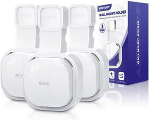 Wall Mount Holder for eero 6 and for eero 6+ Router Mesh Wi-Fi System  No Messy Wires, Space-Saving Outlet Wall Mount Holder for eero 6 Plus Extender, Stand Bracket for eero 6+ (White-3pcs)