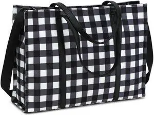 Laptop Tote Bag for Women Work 15.6 inch Canvas Shoulder Bags Computer Messenger Purse Teacher Handbag Office Briefcase