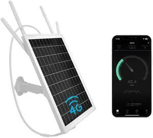 LASTCOW Solar Powered 4G LTE Modem Router, Outdoor Solar Powered WiFi Extender with SIM Card Slot, Solar WiFi Router 50M WiFi Range, Long Endurance 24/7, IP66 Waterproof, 24000mAh Batteries