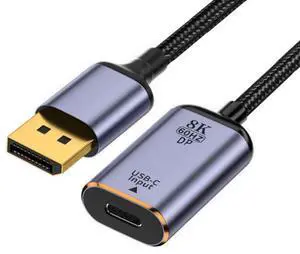 chenyang USB C to Displayport Cable,USB Type C Female Input to Displayport 1.4 Male Output HDTV Cable 8K@60hz 4K@120hz for Tablet Phone Laptop