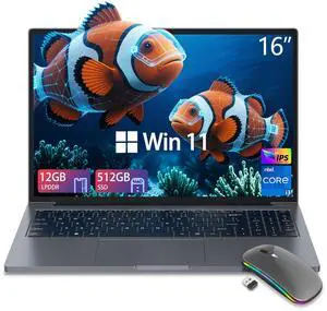 ZOLWAYTAC Gaming Laptop,Laptop Gaming,Core i3 2 Cores 4 Threads (Upto 3.2GHz) Processor,16" FHD IPS Display 1920X1200,12GB DDR4 512GB SSD,Aluminum Body,WiFi/BT,Gray