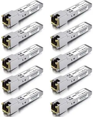 ipolex 1.25G SFP Copper Transceiver, 1000Base-T SFP to RJ45 SFP Module, Up to 100m,Gigabit SFP RJ45 Transceiver for Cisco, Ubiquiti UF-RJ45-1G, Mikrotik, Intel, Fortinet, Netgear and More, 10 Pack