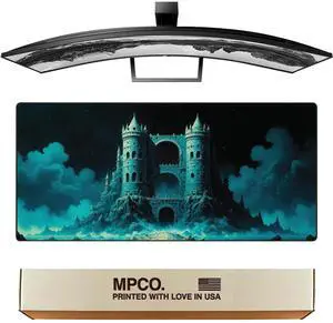 MPCO. Dark Fantasy Large Gaming Desk Pad - 36" x 17" Duraglyde Fabric The Twilight Twins Desk Mats - Non-slip, Washable, Smooth Glide for Precision Gaming & Work