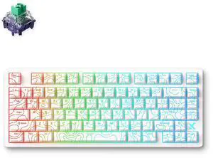 MCHOSE Jet 75 Rapid Trigger Keyboard 75% Percent, Hall Effect White Topographic Gaming Keyboard, Wired RGB Custom Mechanical Keyboards with Magnetic Switch, PBT Keycaps, White