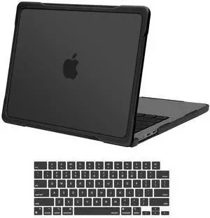 MOSISO Compatible with MacBook Air 13 inch Case 2025 2024 2023 2022 M4 A3240 M3 A3113 M2 A2681, Soft TPU Bumper Anti-Fingerprint Hard Case&Keyboard Cover for MacBook Air 13.6 inch Case, Black