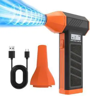 Yjcnelcr Electric Air Duster,130000RPM Super Strong Wind,Compressed Air Duster,3 Speeds Adjustable,with a Long Nozzle,Rechargeable Cordless Dust Blower,for Equipment,Outdoor,Car