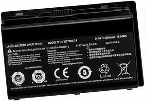 7xinbox 76.96WH 5200mAh 14.8V W370BAT-8 Laptop Battery Compatible with Clevo W350et W350etq W370et Sager Np6350 Np6370 Schenker Xmg A522 A722 Series 6-87-w370s-4271K590S K650C K750S