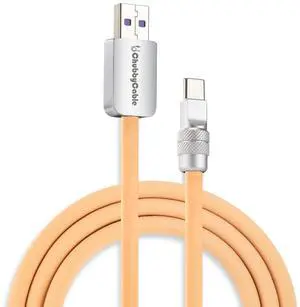 chubbycable Chubby 2.0 Fast Charging Cable Durable Soft Silicone USB C Cable 120W Extra Thick Charger Cord Compatible with iPhone 17-15 Series iPad, Desert, USB-A to Type-C, 9.8 FT