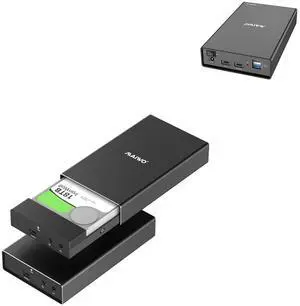 MAIWO SAS Drive Enclosure with USB-C Hub for 2.5/3.5 inch, 3.5 SATA Drive Enclosure with 10Gbps Hub Extenstion