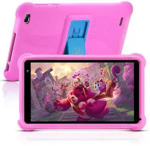 qunyiCO Kids Tablet 7 inch Android 11, Tablets for Kids with 2+32GB, Toddler Tablet with Parental Control, WiFi, Bluetooth, Dual Camera, Kids Software Pre-Installed, Pink