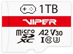 Patriot Memory Viper Gaming Series 1TB Micro SDXC V30 A2 UHS-I U3 4K UHD Memory Card PV1TBGM32MCX  Compatible with Nintendo Switch 1/Steam Deck/ASUS ROG Ally/GoPro/Insta360/DJI Cameras and Drones