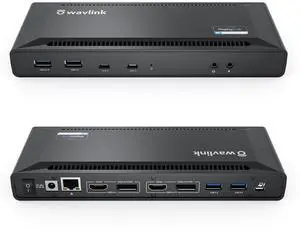 WAVLINK 4K Universal USB C Docking Station Dual Monitors, Displaylink Dock, 100W PD Charging for MacBook M1/M2, Thunderbolt 4/3, USB-C Windows Mac, 2 DisplayPort & 2 HDMI, Ethernet, Audio