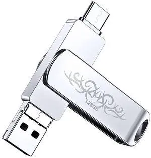 Flash Drive for iPhone128GB  Plug & Play 3 in 1 USB, USB-C & Lightning Backup Drive  MFi Certified External Storage for Photos & Files on iPad, Android, Tablet, PC, Mac (Thorns)  FYRIS