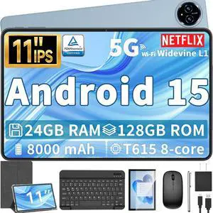 QDDQ Android 15 Tablet, 11 inch Tablet with Keyboard, 24GB RAM (4GB RAM and 20GB Extend)+128GB, 1TB Expand, Octa-Core, 2.4G/5G WiFi, 8000mAh, BT V5.0, GMS Certified with Case, Mouse, Stylus(Silver) QDDQ Android 15 Tablet, 11 inch Tablet with Keyboard, 24GB RAM (4GB RAM and 20GB Extend)+128GB, 1TB Expand, Octa-Core, 2.4G/5G WiFi, 8000mAh, BT V5.0, GMS Certified with Case, Mouse, Stylus(Silver)