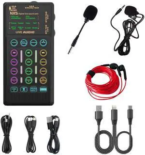 Portable Handheld Sound Card Set for Podacsting, Broadcasting, Living, Singing, Recording, Gaming with Families, Friends, Gift Portable Handheld Sound Card Set for Podacsting, Broadcasting, Living, Singing, Recording, Gaming with Families, Friends, Gift