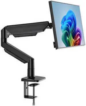 Single Monitor Stand for 13 to 32 inch Screens, Gas Spring Monitor Arm with Swivel, Tilt, Rotation, Height Adjustable, Desk Mount with C-Clamp and Grommet Base, Holds 4.4 to 19.8lbs Screen, Black