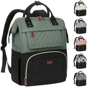 Vankor 15.6 Inch Laptop Backpack for Women Lightweight, TSA Approved Womens Laptop Backpack Purse Travel, Work, Business, College, Hiking, Navy Green