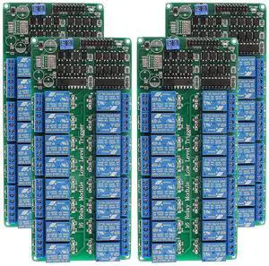 ACEIRMC 5V 16-Channel Relay Interface Board Module Optocoupler LED LM2576 Power for Arduino DIY Kit PiC ARM AVR (4pcs) ACEIRMC 5V 16-Channel Relay Interface Board Module Optocoupler LED LM2576 Power for Arduino DIY Kit PiC ARM AVR (4pcs)