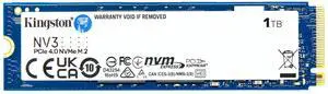 Kingston NV3 1TB M.2 2280 NVMe SSD ^^ PCIe 4.0 Gen 4x4 ^^ Up to 6000 MB/s ^^ SNV3S/1000G Kingston NV3 1TB M.2 2280 NVMe SSD ^^ PCIe 4.0 Gen 4x4 ^^ Up to 6000 MB/s ^^ SNV3S/1000G