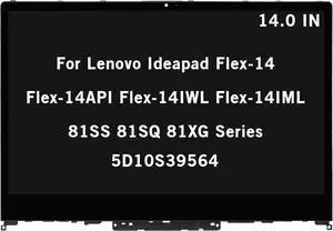 5D10S39564 Replacement for Lenovo Ideapad Flex-14 Flex-14API Flex-14IWL Flex-14IML 81SS 81SQ 81XG Series FullHD 1920x1080 IPS LCD Display Touch Screen Assembly with Bezel 5D10S39564 Replacement for Lenovo Ideapad Flex-14 Flex-14API Flex-14IWL Flex-14IML 81SS 81SQ 81XG Series FullHD 1920x1080 IPS LCD Display Touch Screen Assembly with Bezel