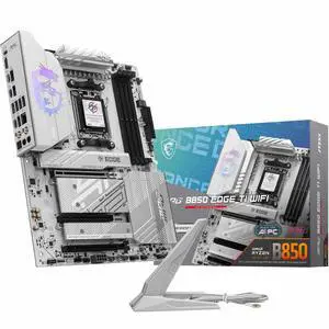 MSI MPG B850 Edge TI WiFi Motherboard, ATX - Supports AMD Ryzen 9000/8000 / 7000 Processors, AM5-80A SPS VRM, DDR5 Memory Boost (8400+MT/s OC), PCIe 5.0 x16, M.2 Gen5, Wi-Fi 7, 5G LAN MSI MPG B850 Edge TI WiFi Motherboard, ATX - Supports AMD Ryzen 9000/8000 / 7000 Processors, AM5-80A SPS VRM, DDR5 Memory Boost (8400+MT/s OC), PCIe 5.0 x16, M.2 Gen5, Wi-Fi 7, 5G LAN