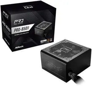 ASRock PRO-850B Power Supply - 850W 80 Plus Bronze Certified, ATX 3.1 Ready, PCIe 5.1 Compatible, 120mm Fan, Full Protection Circuit, 3-Year Warranty ASRock PRO-850B Power Supply - 850W 80 Plus Bronze Certified, ATX 3.1 Ready, PCIe 5.1 Compatible, 120mm Fan, Full Protection Circuit, 3-Year Warranty