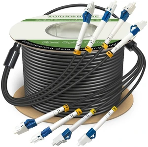 250 Meters 4 Core Industrial TPU LC to LC Outdoor Armored Fiber Optic Cable, 4 Strands OS2 Single Mode Fiber Patch Cable with LC Connectors, 9/125um, OD-5mm, Direct Burial LC-LC 250 Meters 4 Core Industrial TPU LC to LC Outdoor Armored Fiber Optic Cable, 4 Strands OS2 Single Mode Fiber Patch Cable with LC Connectors, 9/125um, OD-5mm, Direct Burial LC-LC