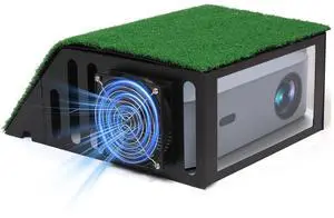 Golf Simulator Projector Enclosure - Floor Mounted with Cooling Fan, Durable Steel Frame, Clear Viewing Panel & Turf Top for Home Indoor Golf Sim Protection Golf Simulator Projector Enclosure - Floor Mounted with Cooling Fan, Durable Steel Frame, Clear Viewing Panel & Turf Top for Home Indoor Golf Sim Protection