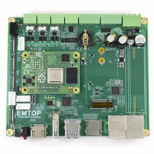 EMTOPEMB CM4-ET-IND Industrial Computer for Raspberry Pi CM4, Dual Ethernet, 2XRS485/RS232/CAN, 4 DI 4DO,2 HDMI, Support OpenPLC, Raspberry PI OS Compatible EMTOPEMB CM4-ET-IND Industrial Computer for Raspberry Pi CM4, Dual Ethernet, 2XRS485/RS232/CAN, 4 DI 4DO,2 HDMI, Support OpenPLC, Raspberry PI OS Compatible