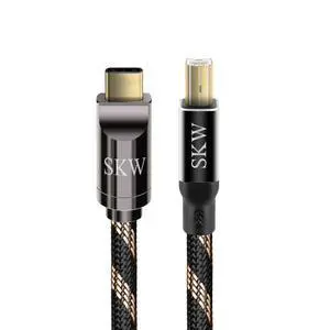 SKW Audiophiles USB Printer Cable Type C/USB C to USB B High Speed DAC Decoder Cable 4.9ft/1.5M SKW Audiophiles USB Printer Cable Type C/USB C to USB B High Speed DAC Decoder Cable 4.9ft/1.5M