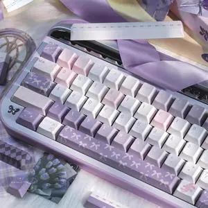 COOMICKEY PBT Keycaps, Purple Keycaps 60 65 75 100 Percent, Cute Custom Key caps, Cherry Profile 145 Keys Set for Cherry Gateron MX Switche Keyboard(Only Keycap) COOMICKEY PBT Keycaps, Purple Keycaps 60 65 75 100 Percent, Cute Custom Key caps, Cherry Profile 145 Keys Set for Cherry Gateron MX Switche Keyboard(Only Keycap)