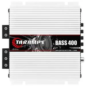 Taramps Bass 400 2 Ohms Monoblock Amplifier 400 Watts Rms 1 Channel 14.4VDC Out Power Full Range, Great for Sub/Bass - Rca/High Level Input, Car Audio Taramps Bass 400 2 Ohms Monoblock Amplifier 400 Watts Rms 1 Channel 14.4VDC Out Power Full Range, Great for Sub/Bass - Rca/High Level Input, Car Audio