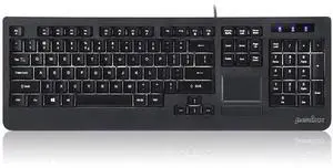 Perixx Periboard-313 Wired USB Backlit Keyboard with Touchpad, Full Size Layout, 3 Level LED Backlit Design, Black, US English Layout (11445) Perixx Periboard-313 Wired USB Backlit Keyboard with Touchpad, Full Size Layout, 3 Level LED Backlit Design, Black, US English Layout (11445)